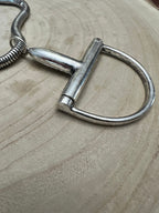 Western Silver Horse Bit Statement Necklace with Rhinestone Snake Chain — Bold Equestrian Jewelry