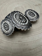 Western Concho & White Stone Wide Statement Stretch Bracelet